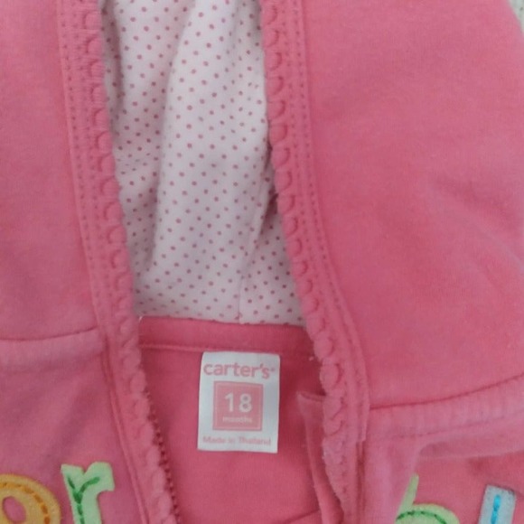 Carter's pink zip hoodie sz 18m - Picture 3 of 3